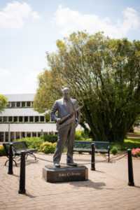 A statue of world renowned saxaphonist John Coltrane 