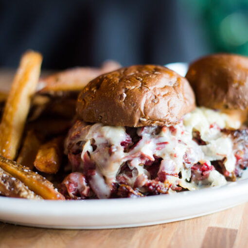 Feature image of a barbecue sandwich at Fixins in High Point, NC