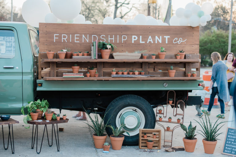 The Friendship Plant Co. truck parked at the High Point Farmers Market 