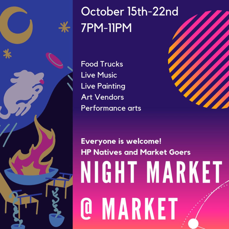 A graphic for Night Market on October 15th-22nd. 