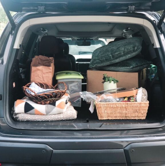 Feature image of a car packed with items from a dorm at High Point, NC