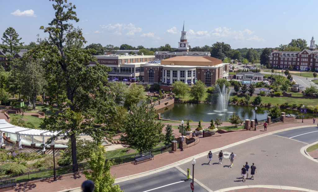 An aerial shot of the High Point University campus.