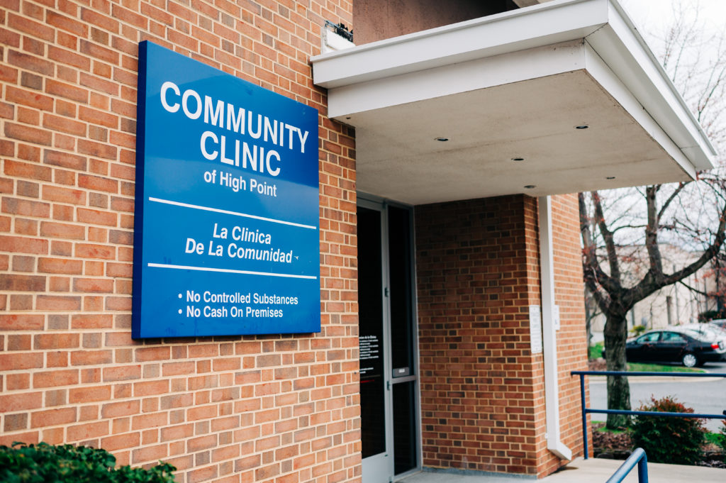 The outside of the Community Clinic of High Point building.