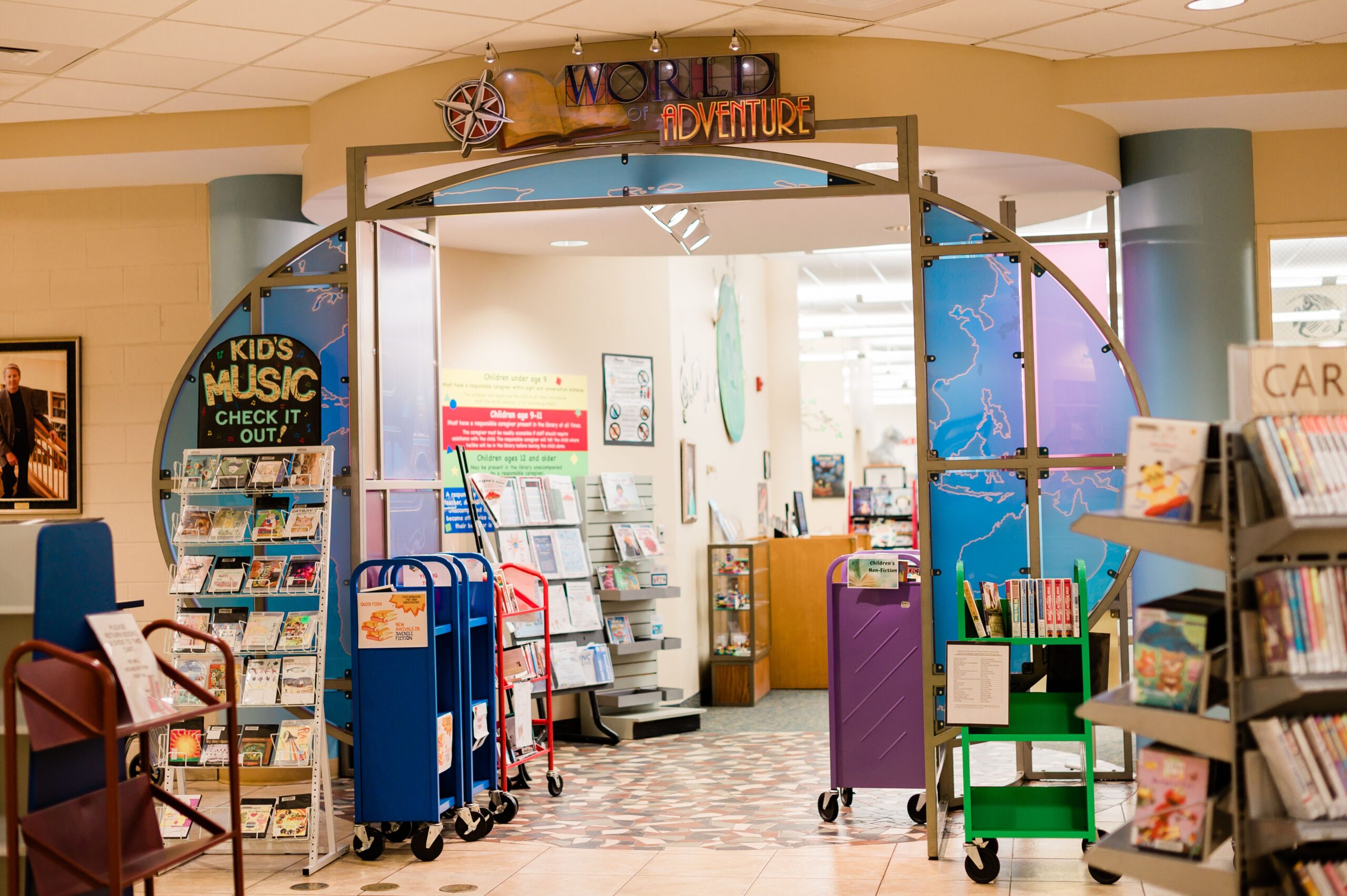 A photo of the entryway to the Children's Department at High Point Public Library in High Point, NC.
