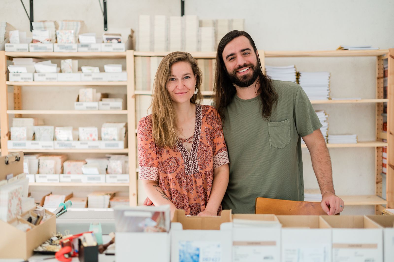 Taylor and Justin Mahlke, co-owners of Pen+Pillar in High Point, NC.