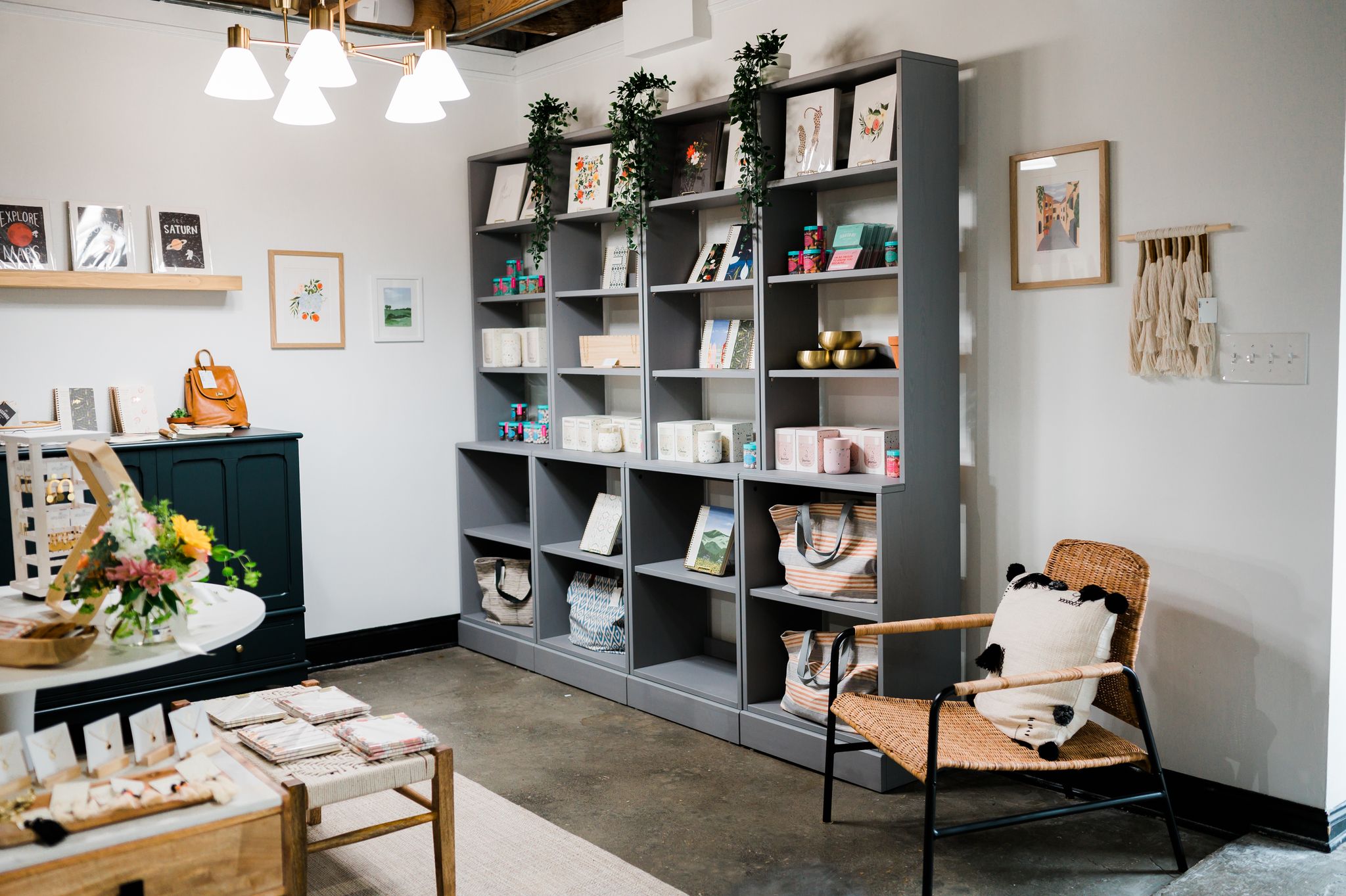 Pen+Pillar in High Point, NC has a new storefront with shelves of small-business products.