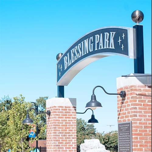 The entrance to Blessing Park in High Point, NC