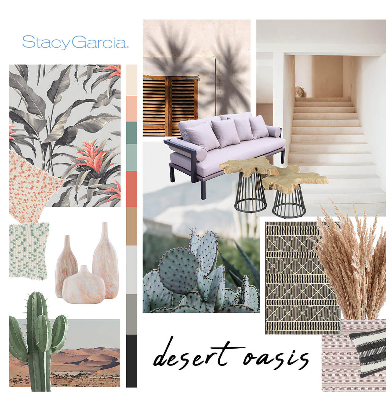 "Desert oasis" was the driving inspiration behind this outdoor inspiration by Stacy Garcia, Inc. 