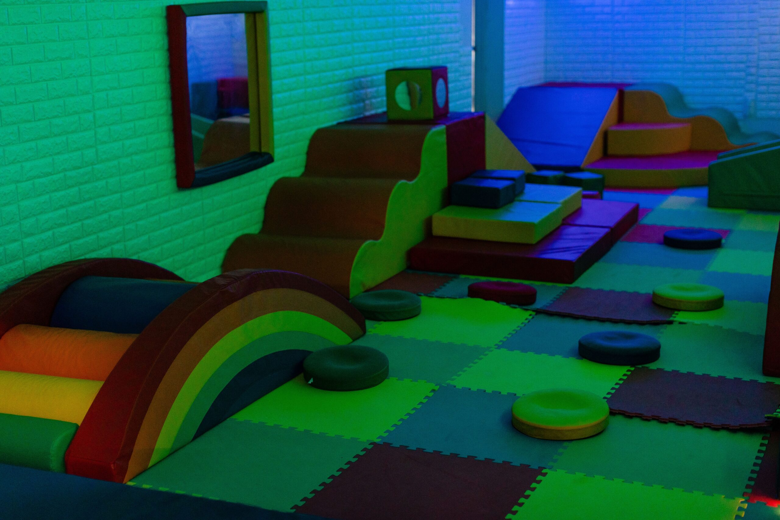 A soft play room at Q's Corner is designed to have 360-degree padding for children.