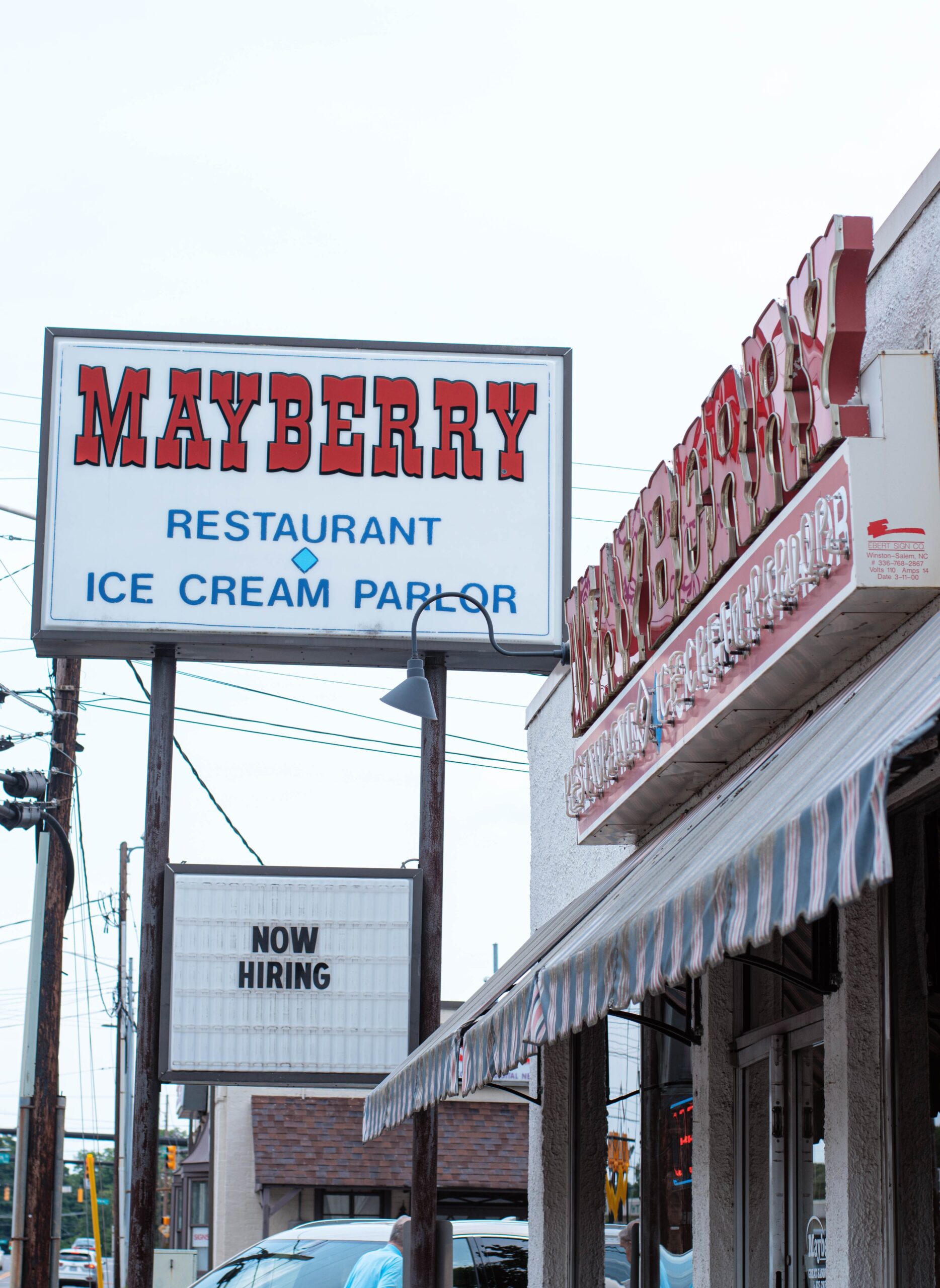 Mayberry's in High Point, NC sign.