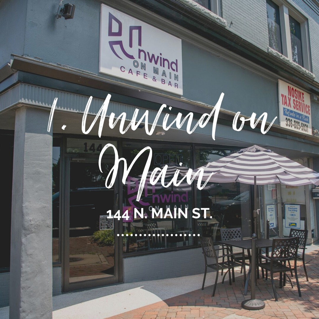 A picture of Unwind on Main in downtown High Point, NC.