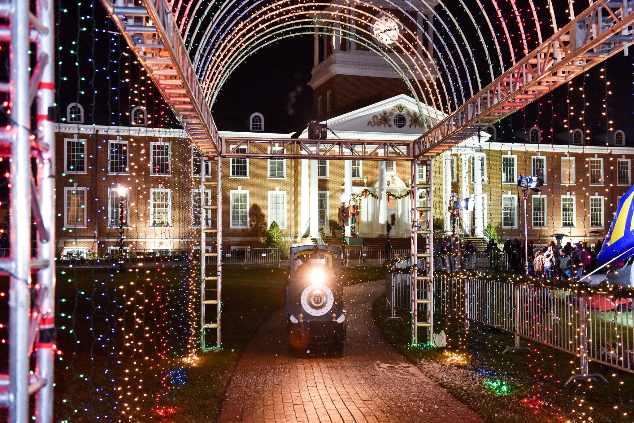 Christmas lights at High Point University.