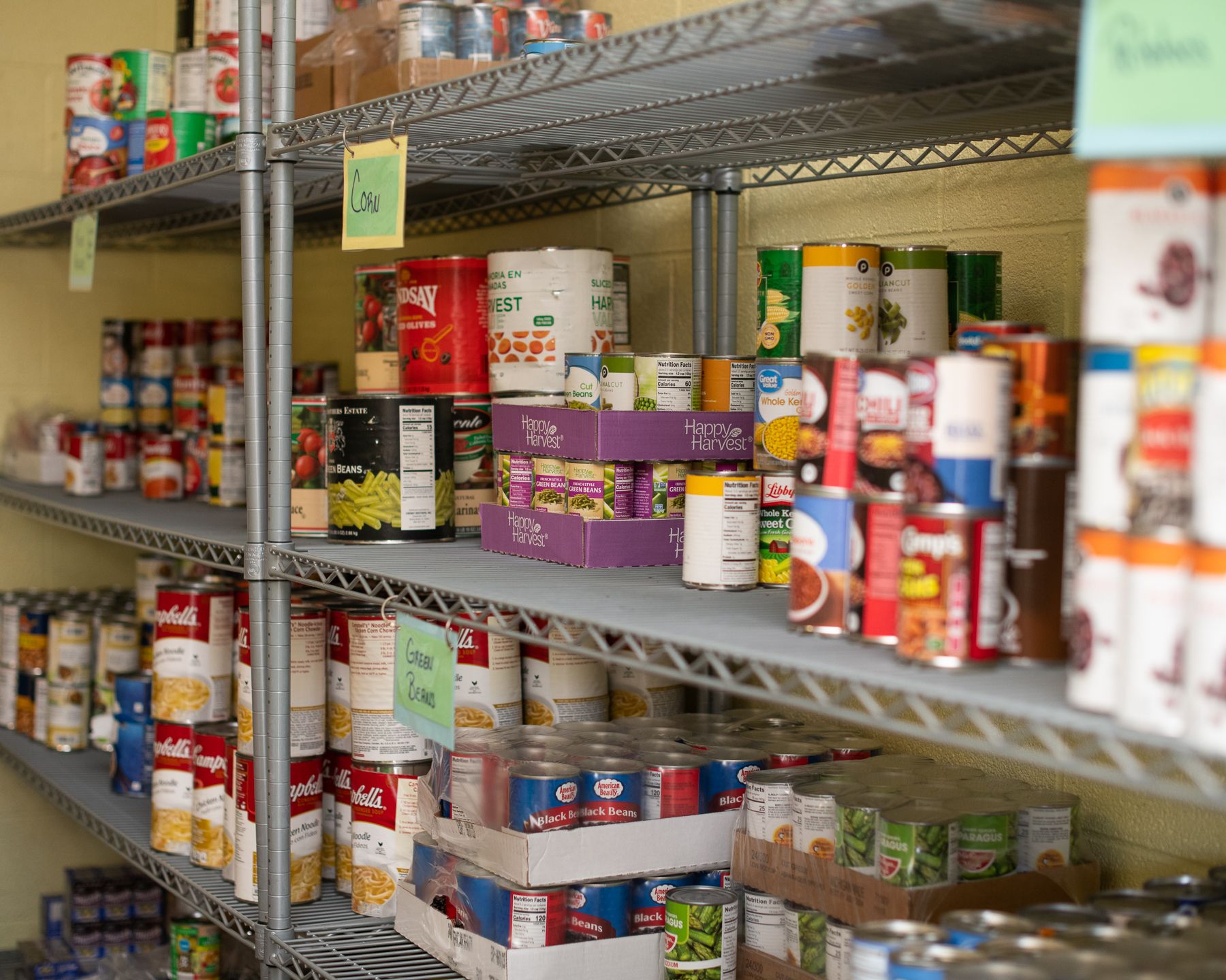 The food pantry at West End Ministries in High Point, NC.