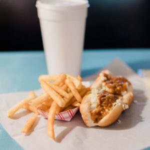 a photo of a hot dog from the Dog House in High Point, NC