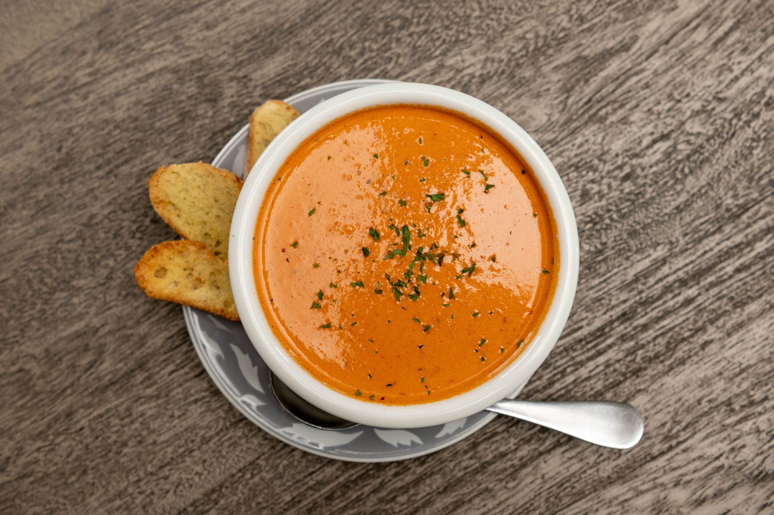 Tomato bisque soup is a favorite at Bistro 1605 in High Point, NC.