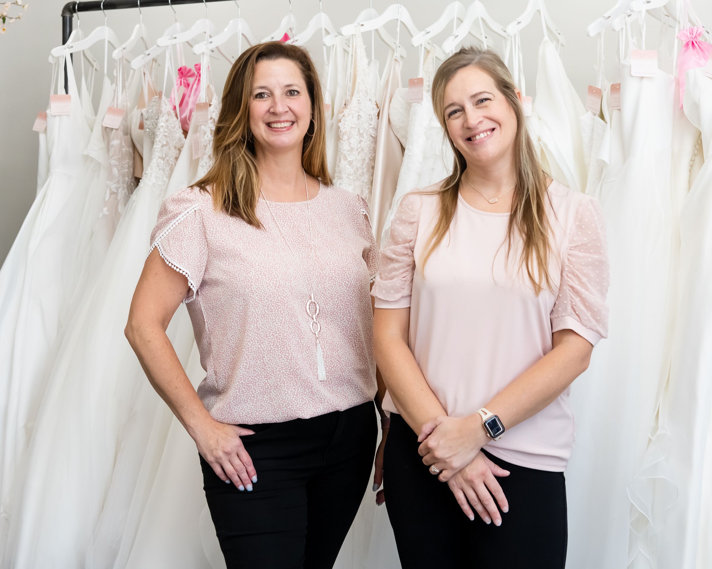 (From L to R): Sara Cook and Mary Beth Moore, Co-Owners of Fallen In Love, a High Point bridal boutique.